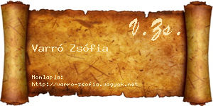 Varró Zsófia névjegykártya